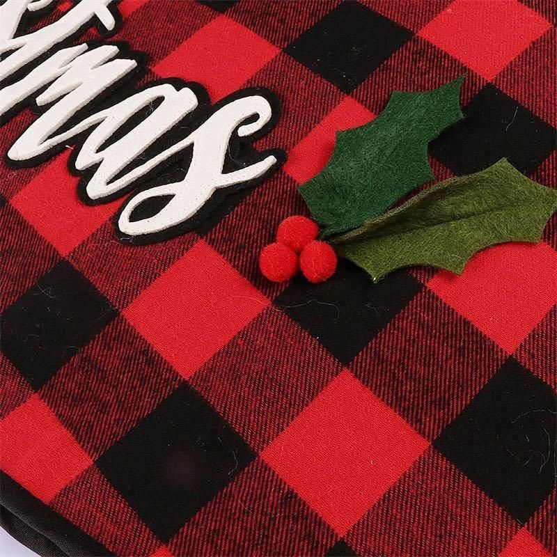 Red and Black Plaid Christmas Tree Skirt Christmas Decoration