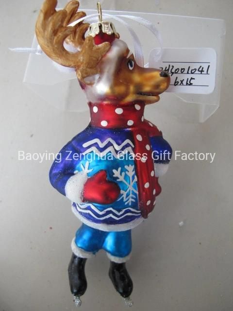 Boutique Dog Glass Craft for Christmas Decoration