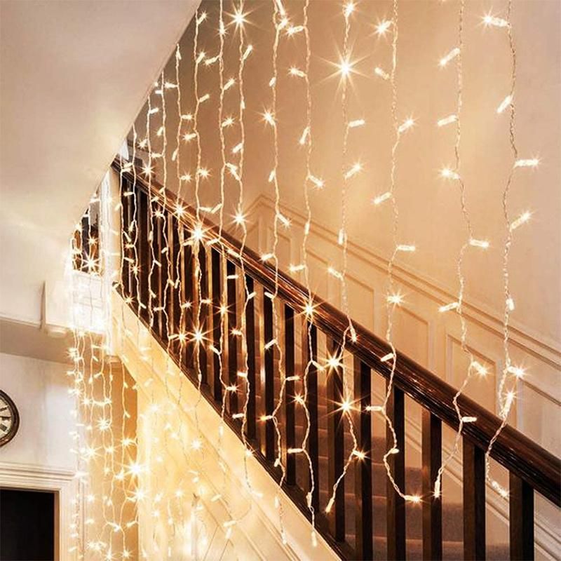 Home Decor 300 LED Window Curtain String Light for Christmas Wedding Party Home Garden Bedroom Outdoor Indoor Wall Decorations