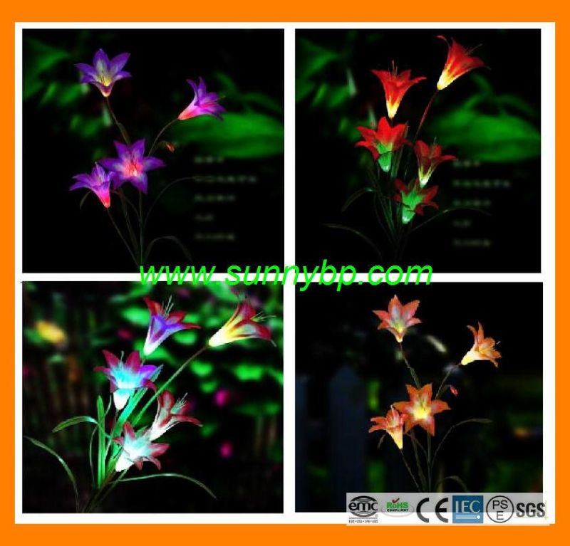 Color Changing Solar Power Flower Light as Rose Shape