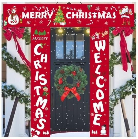 Christmas Couplets Christmas Banners Christmas Curtains Support Customized Pictures