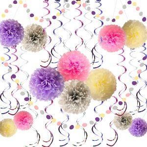 Umiss Paper Party Decorations Hanging POM Poms Party Garland OEM