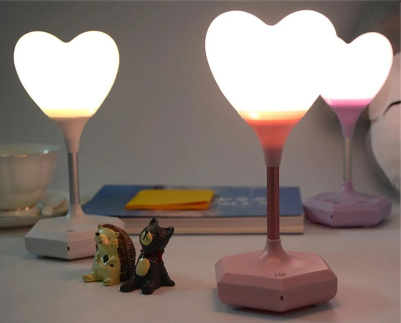 LED Silicone Heart Night Light for Valentine′s Day Wedding Birthday