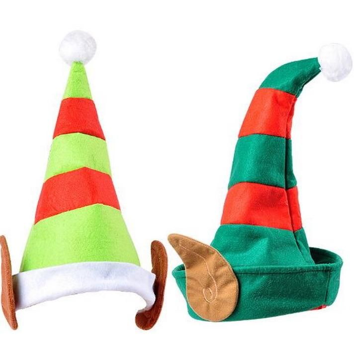 European and American Non-Woven Christmas Ornaments Spliced Elf Hat