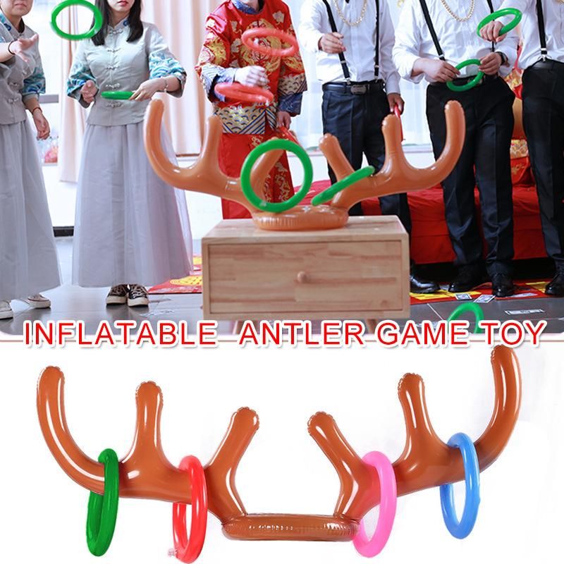 Christmas Party Inflatable Reindeer Antler Hat Toss Game