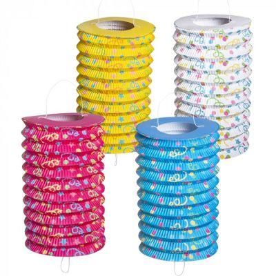 Hanging Decorations Party Wedding Printed Cylinder Paper Lanterns