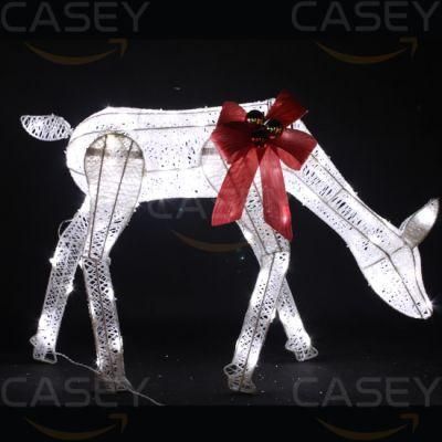High Brightness Quality Christmas Decoration Promotion 3D Weatherproof Farm Animal Lighted Animated Deer