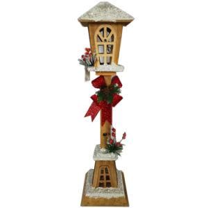 Wholesale Tall Holy Christmas Decoration Wooden LED Light up Lantern