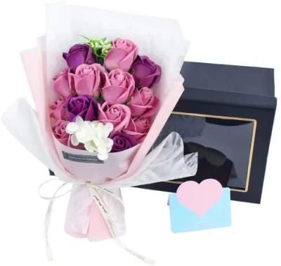 Artificial Preserved Soap Flower Bouquet Soap Rose for Mother&prime;s Day, Valentine&prime;s Day, Christmas, Wedding, Anniversary, Gift