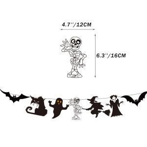 Halloween Skull Banner Bat Horror Ghost Bunting Garland for Halloween