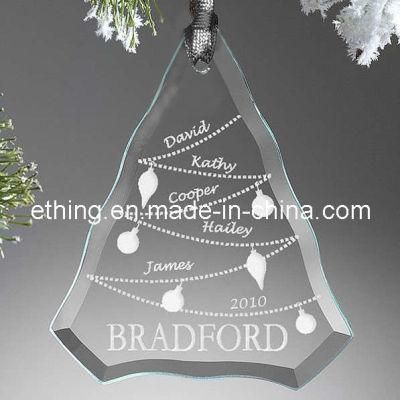 Personalized Glass Christmas Tree Decoration for Souvenir Gift