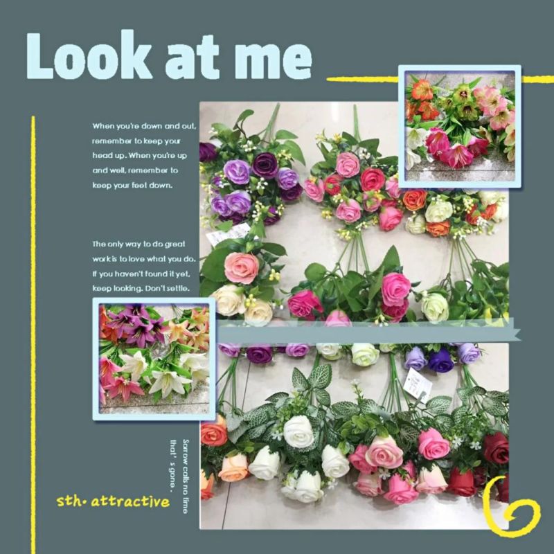 Professional Supplier Kinds of Europe Style Rose Decorative Plant Artificial Flower
