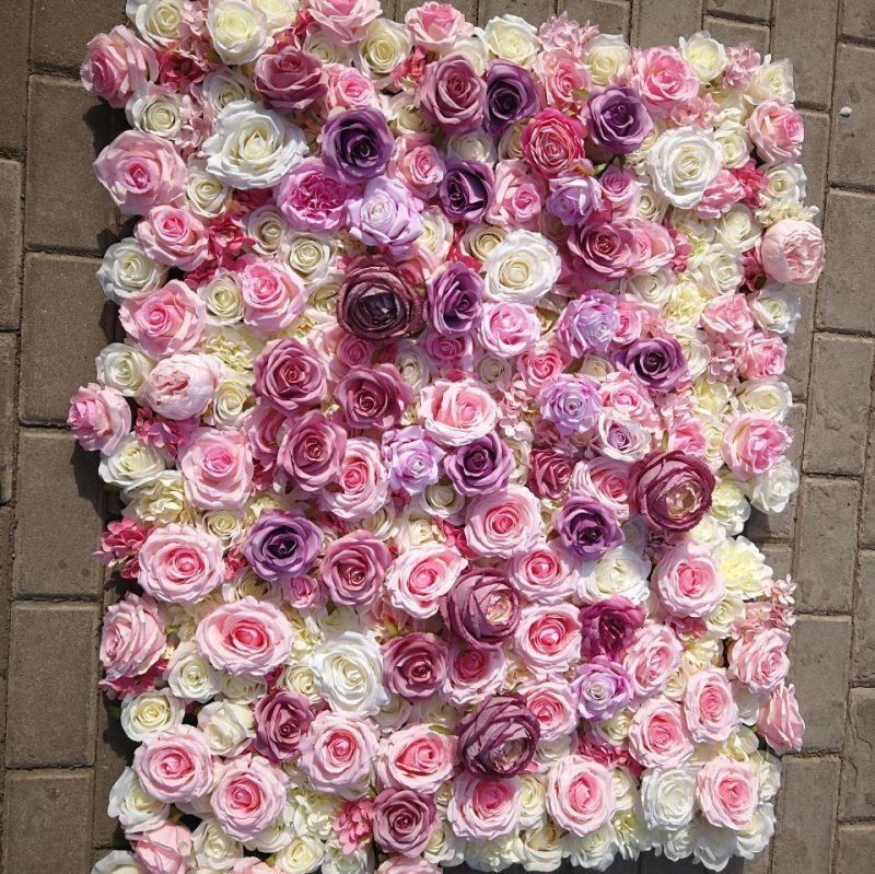 Customize Different Wedding Artificial Silk Flower Wall Panel Backdrop