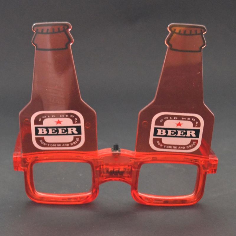 Custom Logo Advertising LED Bottle Glasses for Promotional Glasses