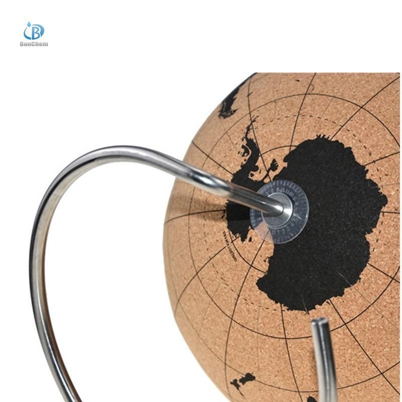 Cork Globe with Durable Stainless Steel Base Great for Mapping Travels