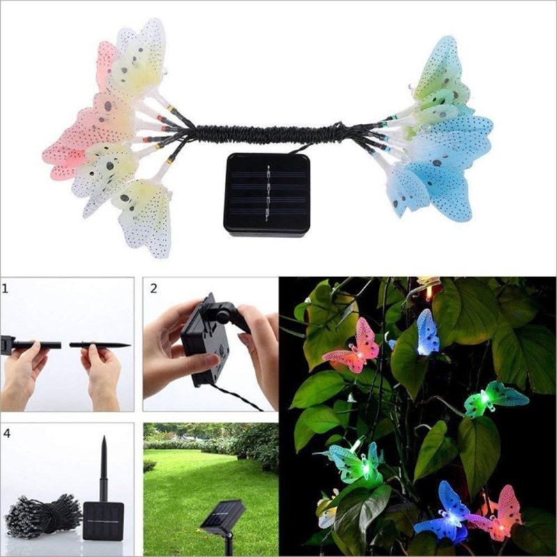 LED Lamp String Butterfly Garden Solar Lights Outdoor