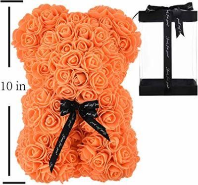 25cm DIY Bear Artificial Flower Teddy Bear Foam Rose Bear with Gift Box