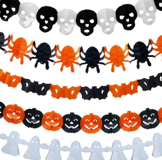 Halloween Skeleton Paper Chain Garland Tissue Decoration