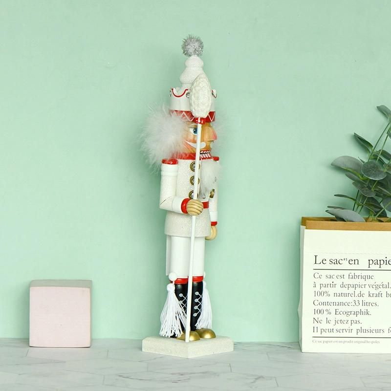 Nutcracker Soldier, 40cm Tall Wooden Nutcracker Soldier Figure Decor, Nutcracker Christmas Decorations Doll Ornament for Festival Party Outdoor Xmas Gift