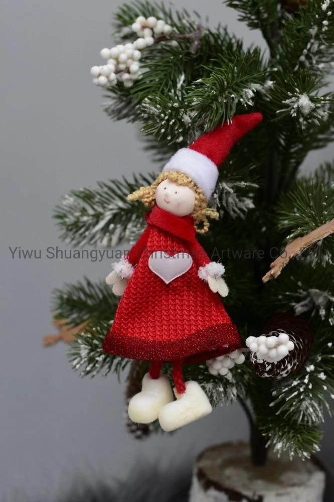 Stock New Design High Sales Christmas Plush Angel for Holiday Wedding Party Decoration Supplies Hook Ornament Craft Gifts