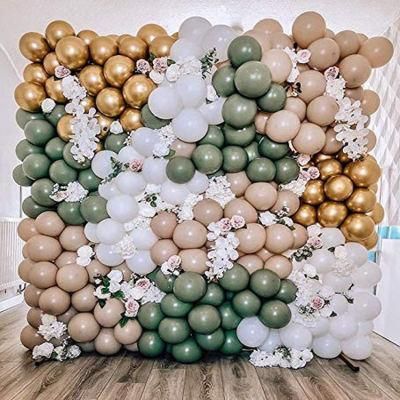 Chrome Gold Theme Color Retro Color Olive Green Avocado Green Party Balloon Birthday Balloon Garlands Arch Kit