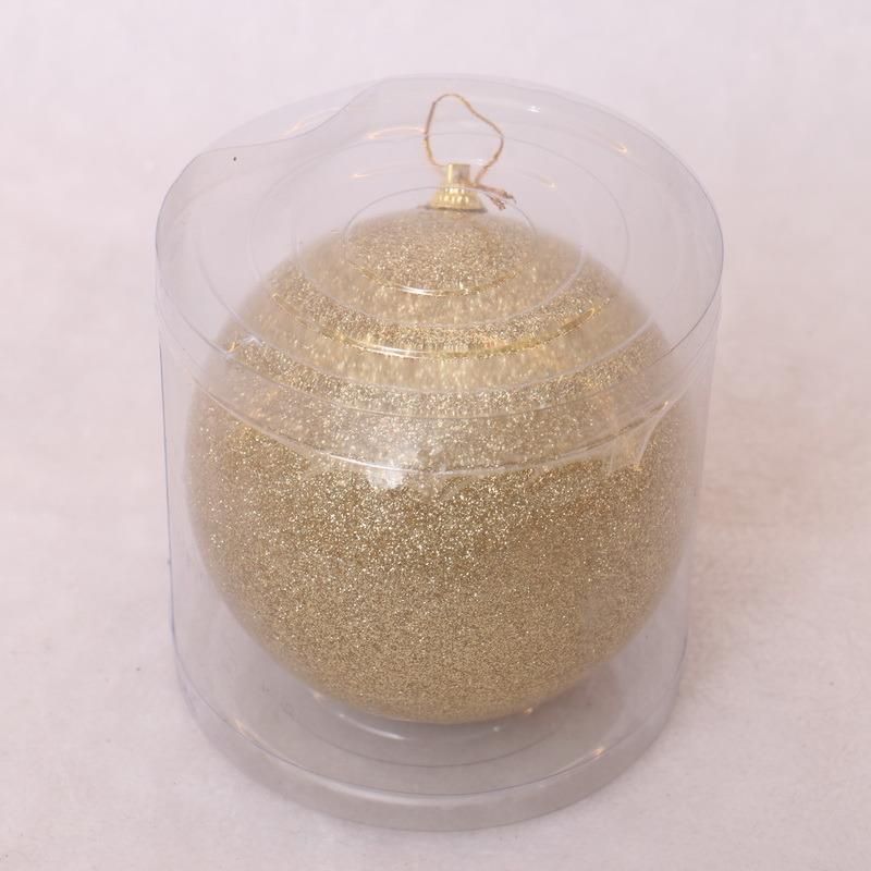 12cm Glue Effect Glitter Plastic Christmas Ball