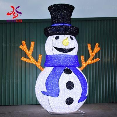Outdoor Lovely Large 3D Giant LED Christmas Snowman Light