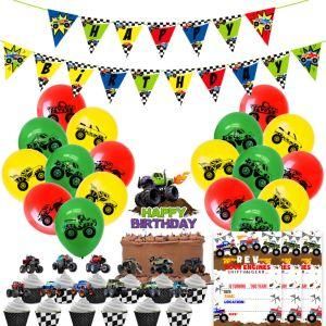 Monster Trucks Monster Trucks Banner Card Invitation Card Birthday Supplies