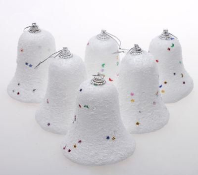 V-028bwhite Christmas Tree Wall Hang Santa Bell