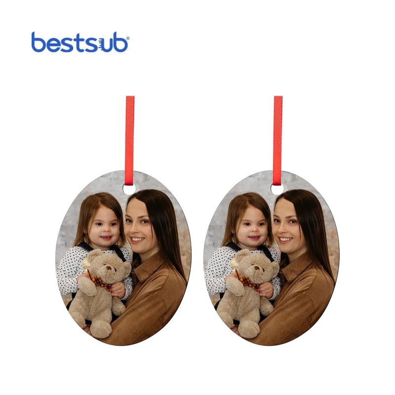 Bestsub Sublimation Hardboard MDF Christmas Tree Ornament Oval