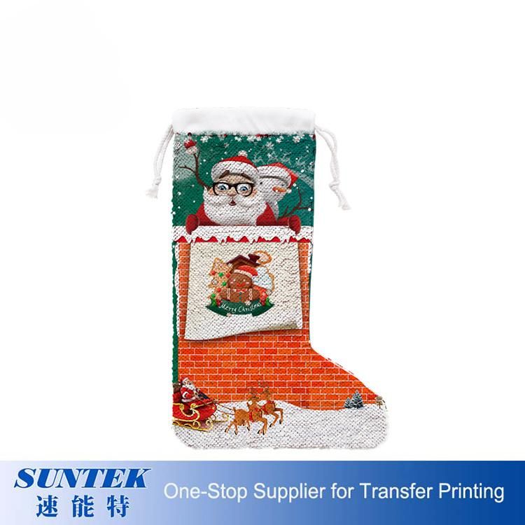Wholesale Christmas Stockings Sublimation Blank Personalized Sequin Christmas Stocking for Decoration