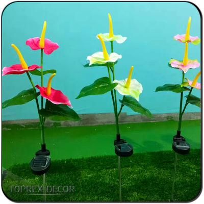 IP46 Waterproof Outdoor Park Lawn Decor Rechargeable Solar LED Flowers with Batteries