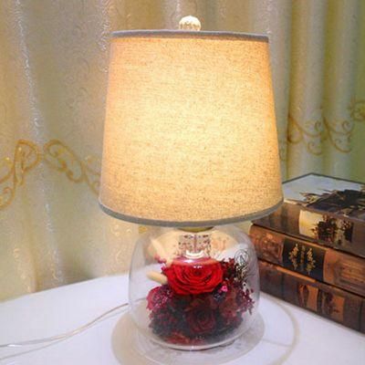 Veterans Day Gifts Flower Decoration Preservedfreshflower Desk Lamp