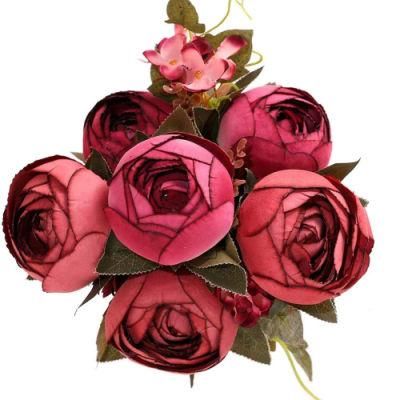 13 Peony 2021 Artificial Flower 13 European-Style Core-Spun Peony Wedding Home Table Decoration