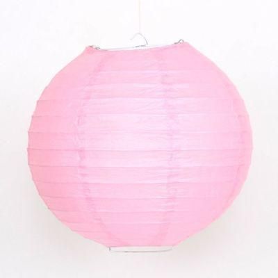 Rice Paper Solid Color Available Chinese Round Paper Lamp Hanging Decorations