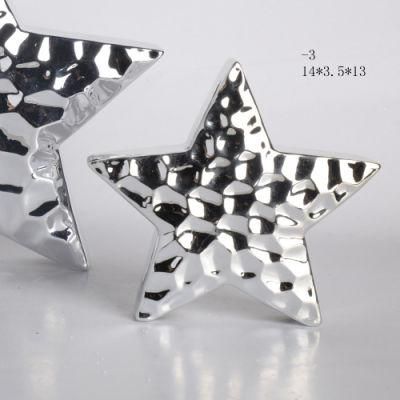 14*3.5*13cm Christmas Star Shape Ceramic Decor for Home Decoration