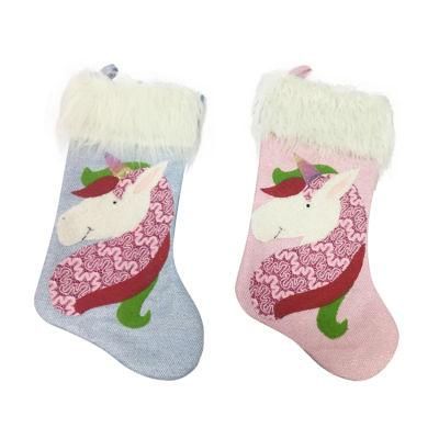 Wholesale Gift Decoration Ornament Felt Unicorn Stocking Candy Bag Christmas Unicorn