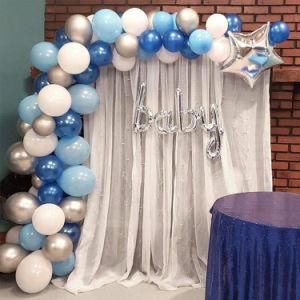 Amazon Balloon Garland Arch Blue White Silver Balloonbackground Decorations