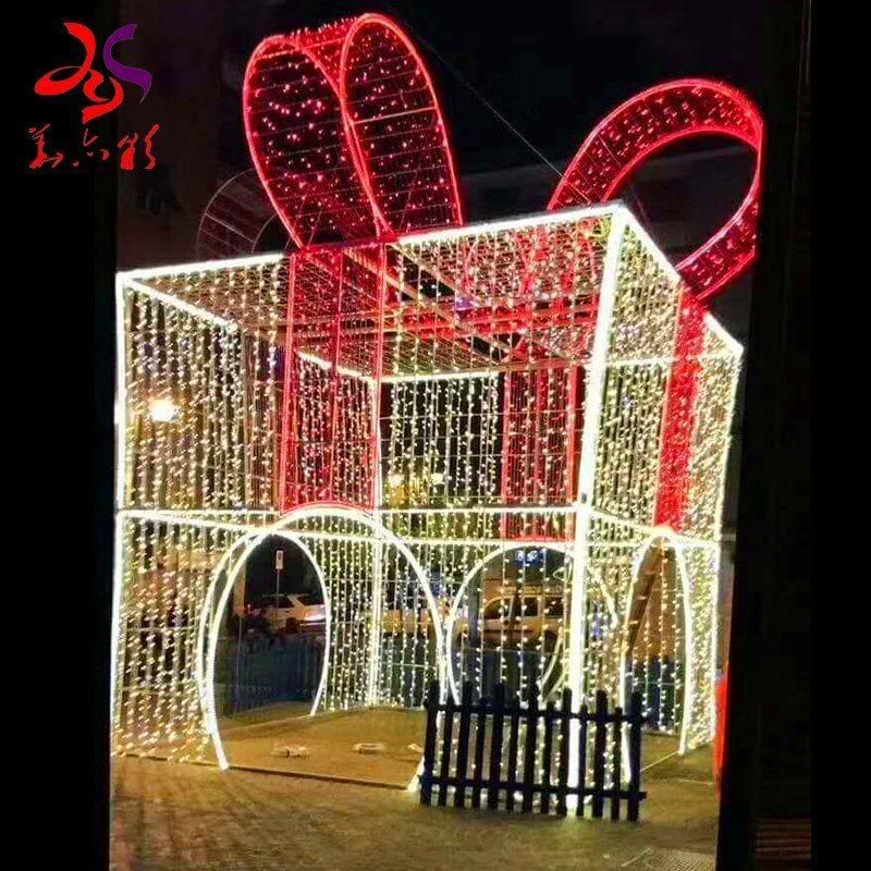 3D LED Lighted Christmas Gift Box Motif Lights