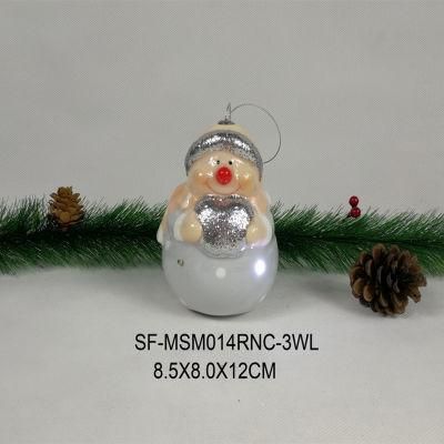 Hot Sale Polyfoam Snowman with 3 White LED Light and 1 Nose for Christmas