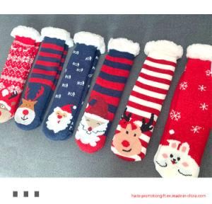 Christmas Socks Female Fall/Winter Middle Tube Floor Socks Adult Snow Socks Thickened with Fleece Household Sleep Socks Carpet Hosiery Hosiery