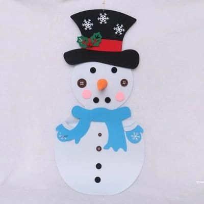 Wholesale High Quality New Design Snowman Figure Christmas Felt Wall Hanging DIY Ornament
