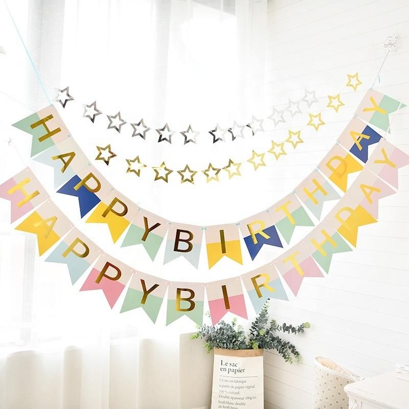 Popular Balloon Cartoon Shaped Decoration Banner Happy Birthday Banner for Decoration