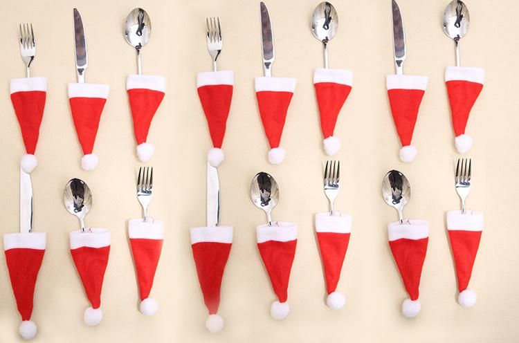 Christmas Gift Tableware Fork Knife Holder Bag Christmas Decorations