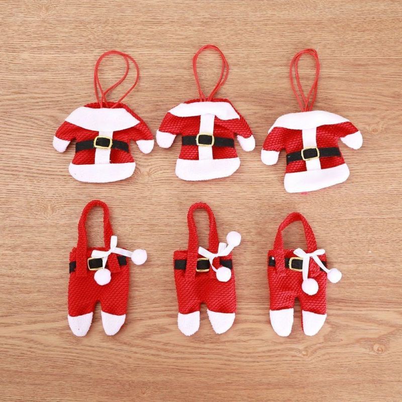 Santa Claus Knife Fork Holder Bags Merry Christams Decor Gift