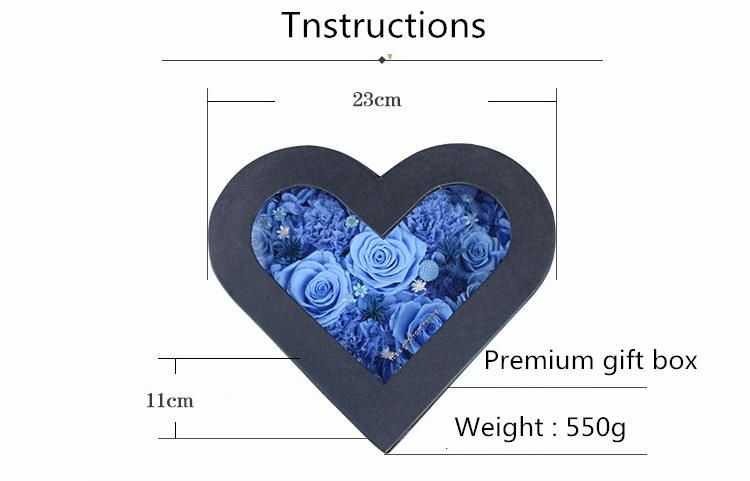 Yunnan Menghuang Supply Romantic Wedding Decoration Gift Preserved Roses Flower in Heart Gift Box