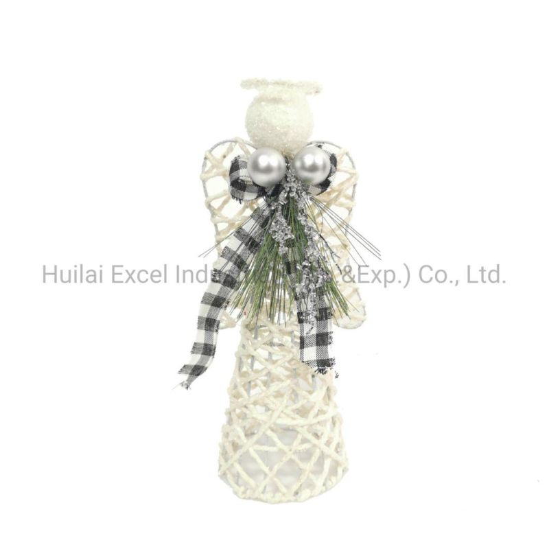 Wicker Christmas Decor Wire Angel Figurine Christmas Decoration Angel Figurine