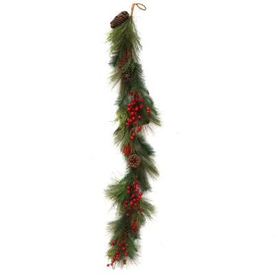 Christmas Ornaments Tree Leaves Artificial Plastic Wire Red Fruit Festival Decorations