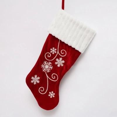 Wholesale Christmas Gift Stocking 50cm Christmas Embroidered Stocking