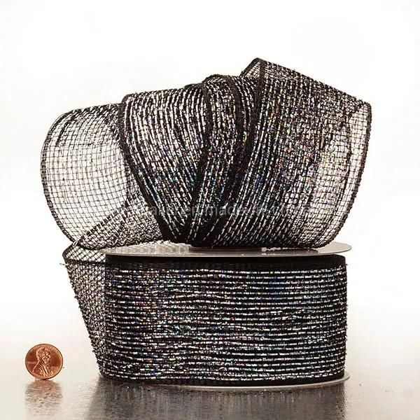 Half Solid Metallic 2.5′′ Wedding Deco Mesh Ribbons